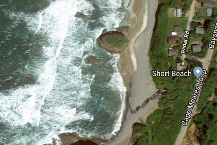 map image of short beach hike 